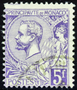 N°46 5f violet obl TB