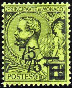 N°71a 75c sur 1f double surcharge neuf * TB