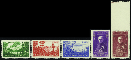 N°135/139 jardins de la principauté 5 valeurs neuf