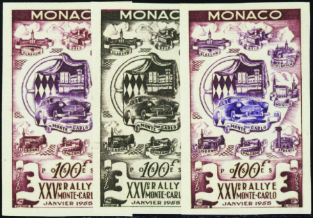 N°420 XXVème rallye automobile 3 essais de couleur