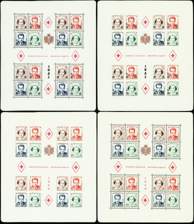 BLOCS-FEUILLETS N°3A/3B/4A/4B Croix-rouge les 4 bl