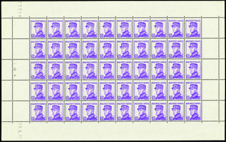 N°160 65c violet prince Louis II feuille de 50 tim