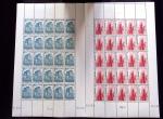 N°169/183  20 valeurs en feuilles de 25 timbres ne