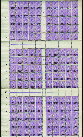 TAXE N°11 20c sur 10c violet feuille de 150 timbre