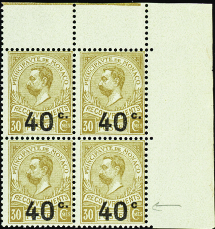 TAXE N°12a bloc de 4  1ex sans point après c neuf 