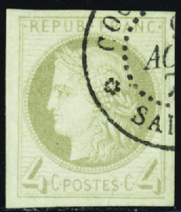 N°16 4c gris obl TB