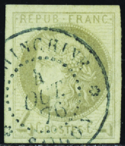 N°16 4c gris obl TB