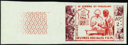 1950 Oeuvres sociales 10 valeurs non dentelés bdf 