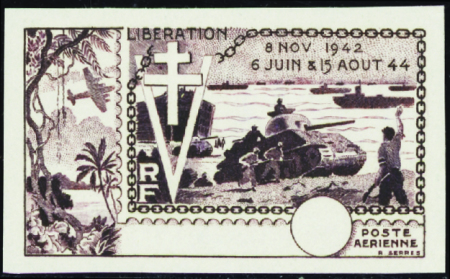 1954 Libération brun non dentelé sans valeur neuf 