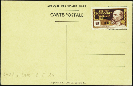 N°140Aa sans chiffre "2" à "24" sur carte