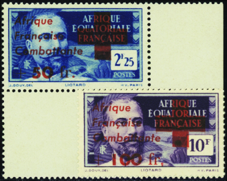 N°165/166  2 valeurs surchargées neuf ** TB