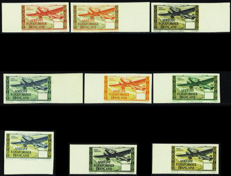 POSTE AERIENNE N°41 9 valeurs non dentelées sans l