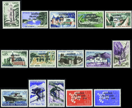 15 valeurs surchargées Algérie française 13 mai 19