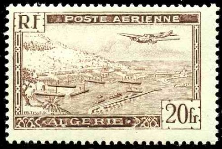 POSTE AERIENNE N°4A 20F brun type II neuf * TB