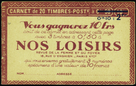 CARNET N°C38a 10c rue de la Casbah neuf ** TB