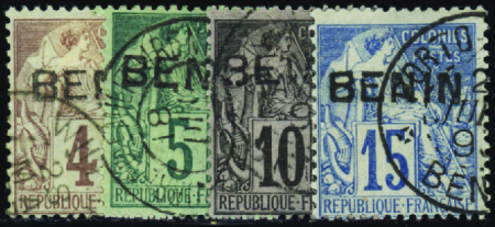 N°3/4/5/6  4 valeurs obl TB