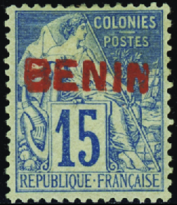 N°6B 15c bleu surcharge rouge neuf * TB