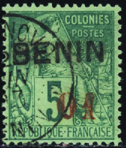 N°14 01 sur 5c vert obl TB