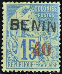 N°15 40 sur 15c bleu neuf * TB