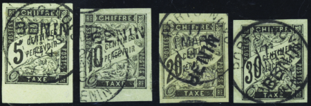 TAXE N°1/4 4 valeurs obl TB