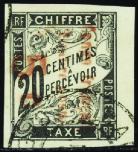 N°9 5c sur 20c noir obl TB