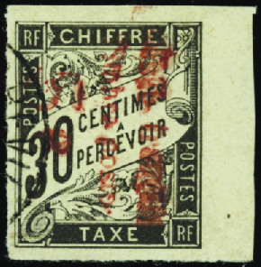 N°10 5c sur 30c noir obl TB