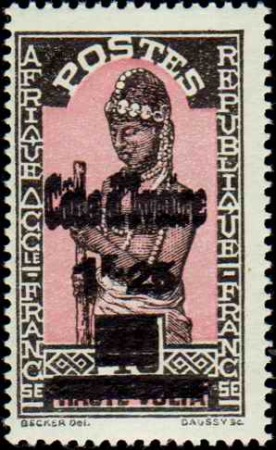 N°102b 1f25 sur 40c surcharge double neuf * TB