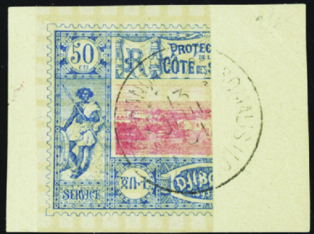 N°15c moitié de 50c sur fragment obl TB