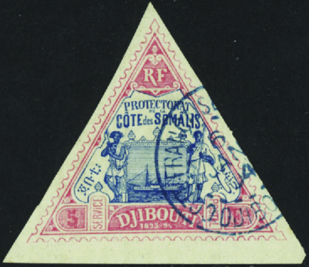 N°19 5F rose et bleu obl TB