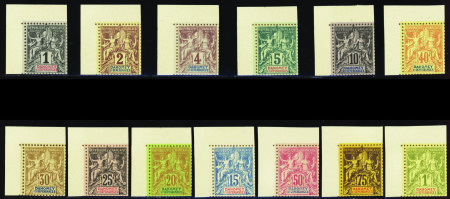 N°6/17 sur bristol 13 valeurs cdf dentelure figuré