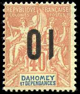 N°39a 10 sur 40c surcharge renversée neuf * TB