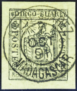 N°10 5c gris-noir obl TB