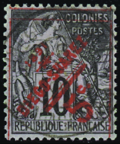 N°11 5c sur 10c noir sur lilas obl TB