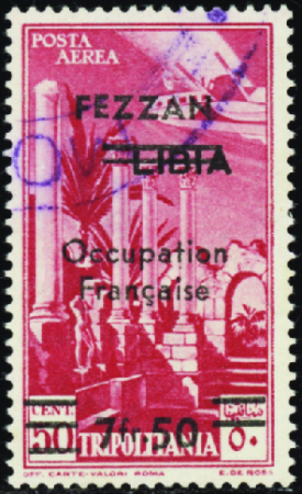 POSTE AERIENNE N°2a 2 barres au lieu de 3 obl TB