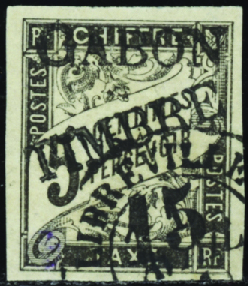 N°11 15 sur 5c noir obl TB