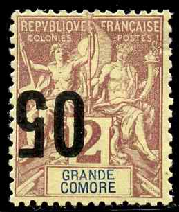 N°20e surcharge renversée (leg aminci) neuf * TB