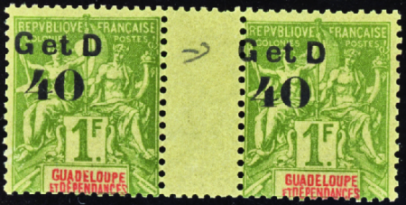 N°48 Surcharge très déplacée tenant à normal neuf 