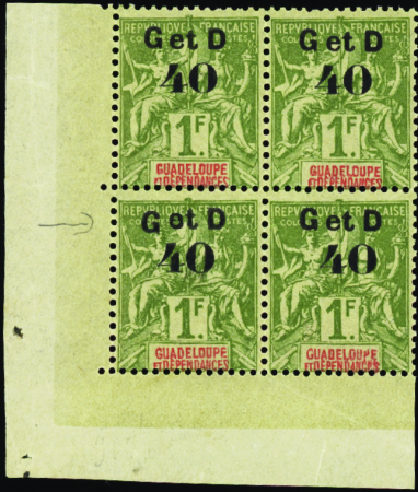 N°48f bloc de 4  1ex "G" plus bas neuf ** TB