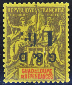 N°49a 1f sur 75c surcharge renversée  neuf ** TB