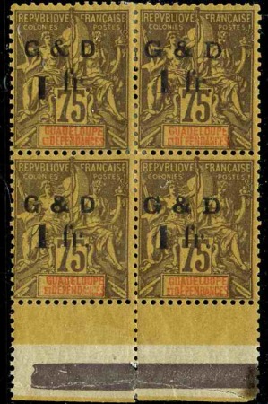 N°49Ba bloc de 4 1 timbre chiffre 1 renversé neuf