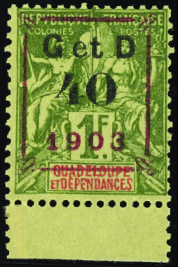 N°52H 40c sur 1f olive (type ee) neuf ** TB