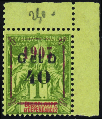 N°52A 40c sur 1f olive (type u+m) neuf ** TB