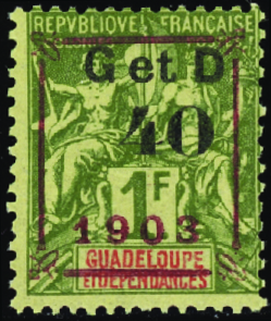 N°52h 40c sur 1f olive type ee neuf ** TB