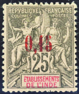 N°22 0,15 sur 25c noir sur rose neufs * TB