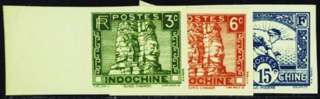 N°157A/160a/162Aa  3 valeurs non dentelées neufs *