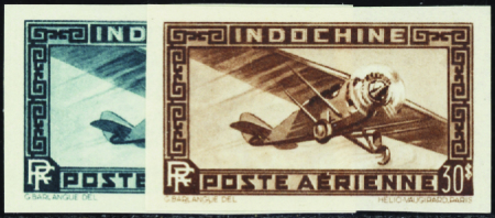 POSTE AERIENNE N°46/47  2 valeurs non dentelées ne