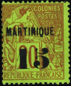 N°5 15 sur 20c brique sur vert neufs * TB