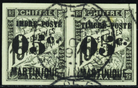 N°19b sans T à timbre tenant à normal obl TB