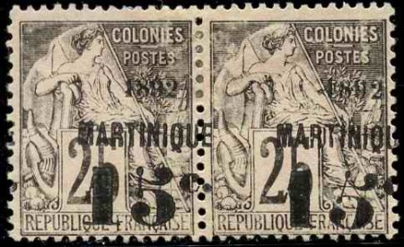 N°30aa 15c sur 25c "5" penché tenant à normal nsg 