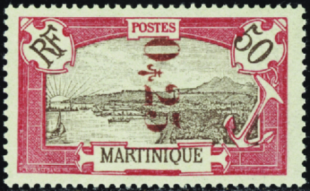 N°109 25c sur 50c rouge neufs * TB